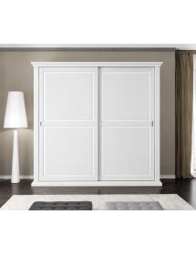 Armadio classico 2 porte scorrevoli legno shabby bianco 275X66X254 (2166)