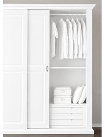 Armadio classico 2 porte scorrevoli legno shabby bianco 275X66X254 (2166)