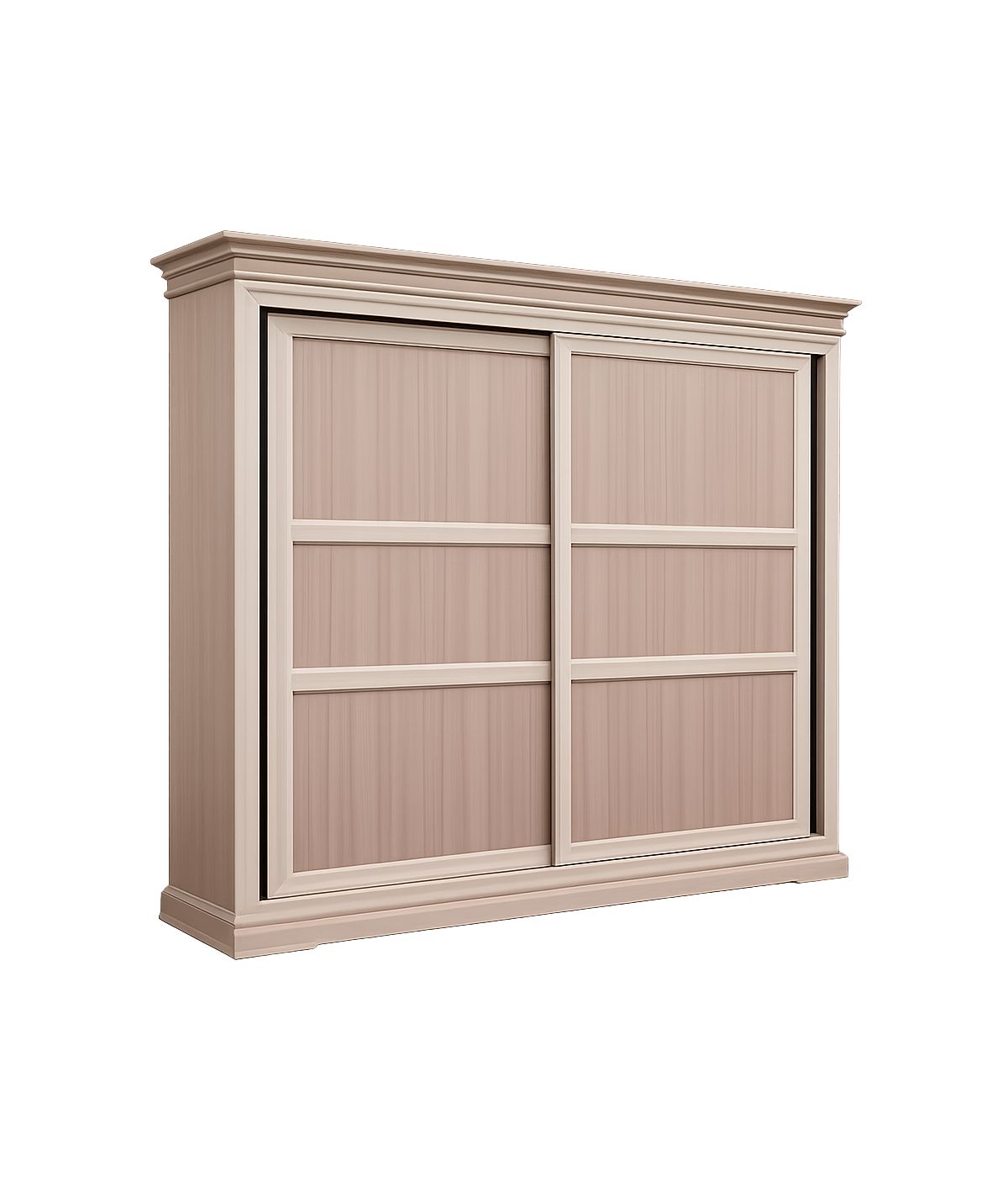 Armadio classico 2 porte scorrevoli legno grezzo 300X68X255
