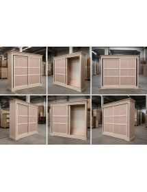 Armadio classico 2 porte scorrevoli legno grezzo 300X68X255