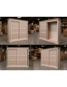 Armadio classico 2 porte scorrevoli legno grezzo 300X68X255