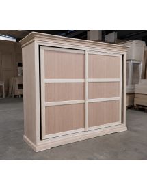 Armadio classico 2 porte scorrevoli legno grezzo 300X68X255