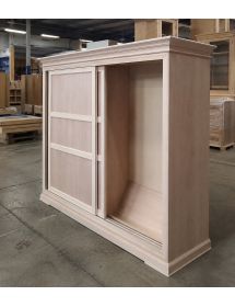 Armadio classico 2 porte scorrevoli legno grezzo 300X68X255