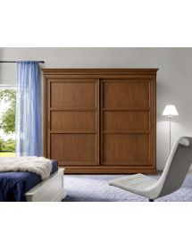 Armadio classico 2 porte scorrevoli legno grezzo 300X68X255