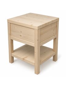 Comodino 1 cassetto 1 ripiano legno massello abete grezzo 45x38x60 (3304)