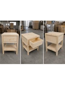 COMODINO CORTINA 1 CASSETTO LEGNO ABETE 45x38x60 (3304)