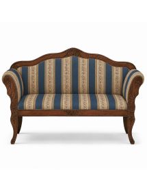 DIVANETTO IMBOTTITO IN LEGNO CON FREGI 148X58X93