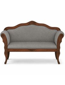 DIVANETTO IMBOTTITO IN LEGNO CON FREGI 148X58X93
