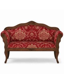 DIVANETTO IMBOTTITO IN LEGNO CON FREGI 148X58X93