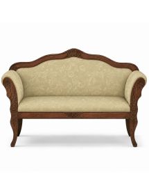 DIVANETTO IMBOTTITO IN LEGNO CON FREGI 148X58X93