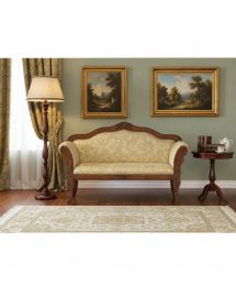 DIVANETTO IMBOTTITO IN LEGNO CON FREGI 148X58X93