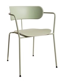 MOBILI 2G - SET 4 POLTRONE IN METALLO VERDE CON FONDINO E SCHIENALE POLIPROPILENE VERDE