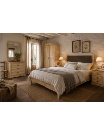 Comodino classico 3 cassetti legno massello abete grezzo 55x39x64 (3359)