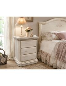 Comodino classico 3 cassetti legno grezzo 60x38x71 (418)