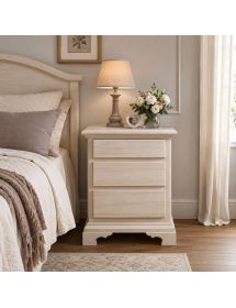 Comodino classico 3 cassetti legno grezzo 50x38x65 (467)