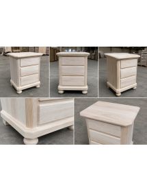 Comodino classico 3 cassetti legno grezzo 50x38x66 (453)