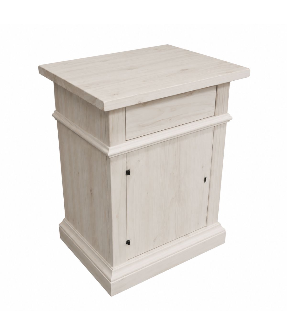 Comodino classico 1 cassetto 1 porta legno grezzo 51x37x67 (531)