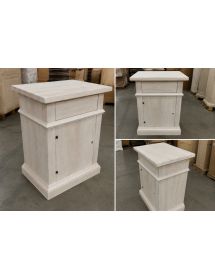 Comodino classico 1 cassetto 1 porta legno grezzo 51x37x67 (531)