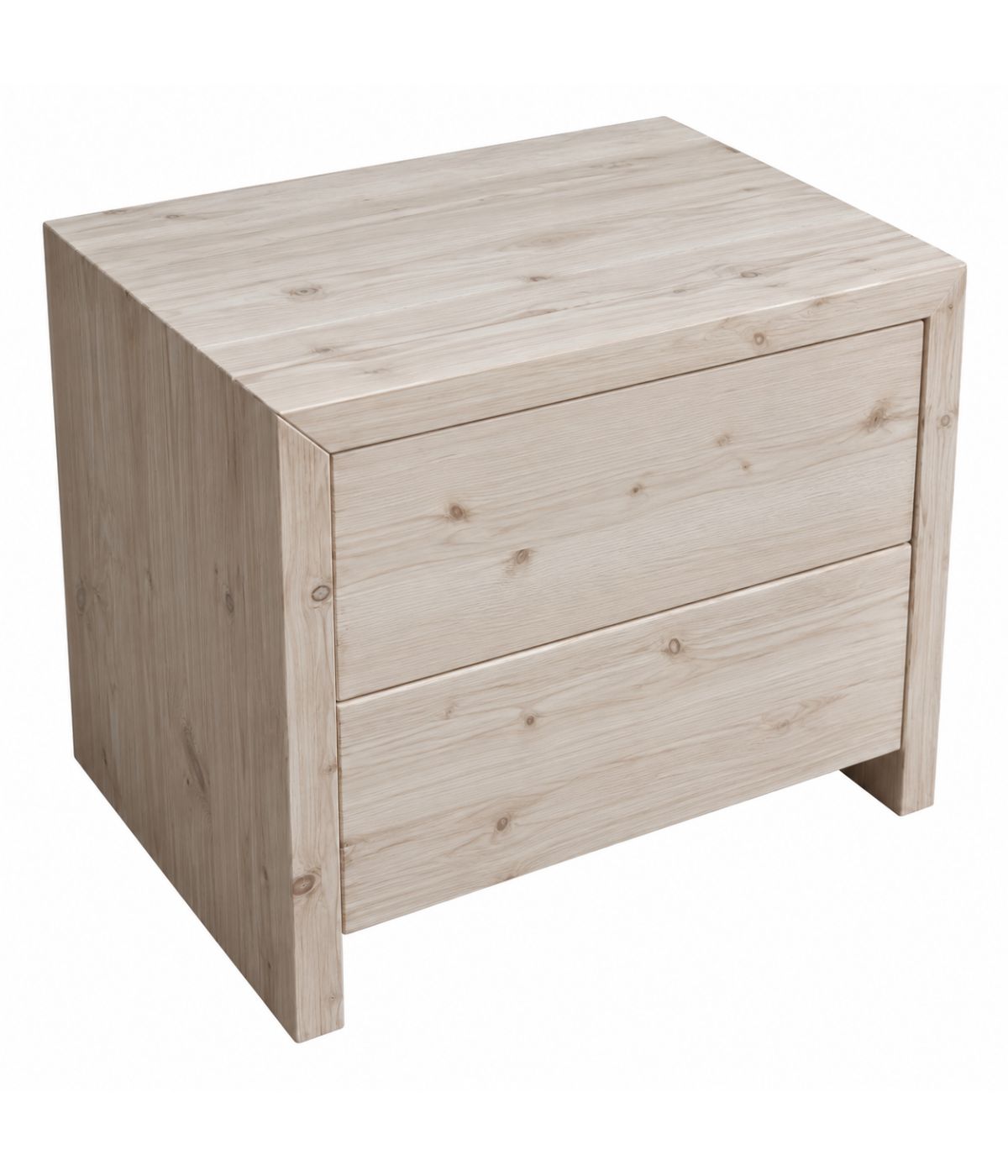 Comodino classico 2 cassetti legno massello abete grezzo 55x40x45 (3318)