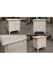 Comodino classico 2 cassetti legno grezzo 51x37x65 (810)