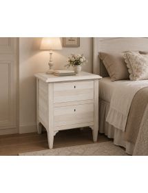 Comodino classico 2 cassetti legno grezzo 51x37x65 (810)