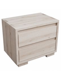 Comodino 2 cassetti legno massello grezzo 55x38x46 (3214)