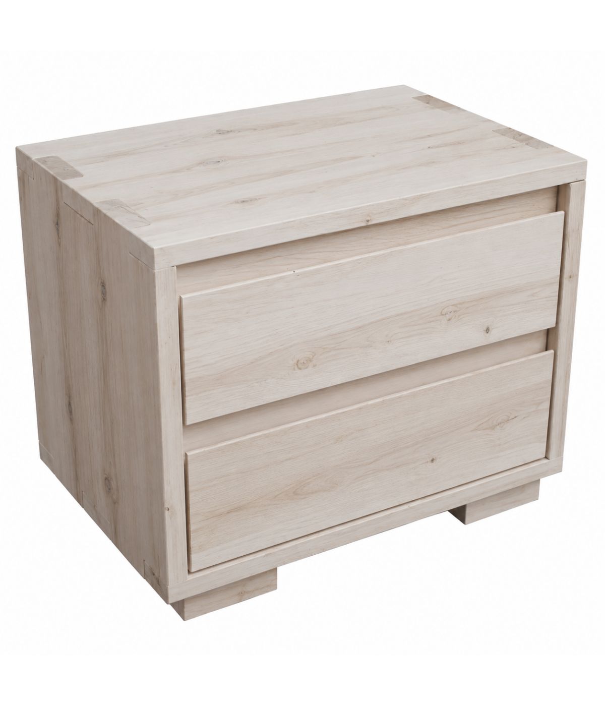 Comodino 2 cassetti legno massello grezzo 55x38x46 (3214)