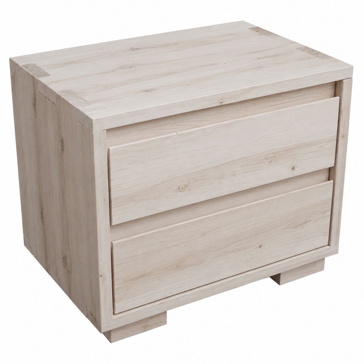 Comodino 2 cassetti legno massello grezzo 55x38x46 (3214)