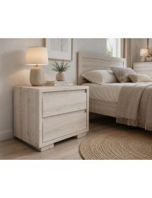 Comodino 2 cassetti legno massello grezzo 55x38x46 (3214)