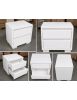 Comodino 2 cassetti legno massello grezzo 55x38x46 (3214)