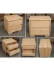 Comodino 2 cassetti legno massello grezzo 55x38x46 (3214)