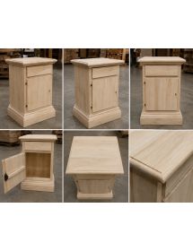 Comodino classico 1 cassetto 1 porta legno grezzo 50x38x65 (463)
