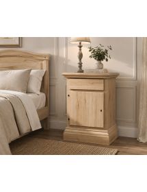 Comodino classico 1 cassetto 1 porta legno grezzo 50x38x65 (463)