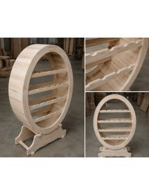 PORTABOTTIGLIE IN LEGNO CLASSICO GREZZO L.79 P.31 H.123 (1211)