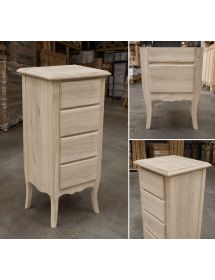 Cassettiera classica 4 cassetti legno grezzo 38x25x86 (3035)