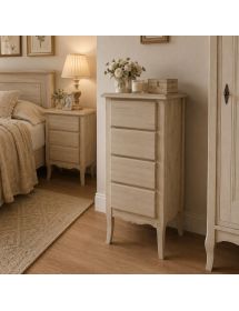 Cassettiera classica 4 cassetti legno grezzo 38x25x86 (3035)