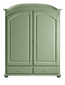ARMADIO 2 ANTE SHABBY LEGNO VERDE FILO BIANCO 181x61x224
