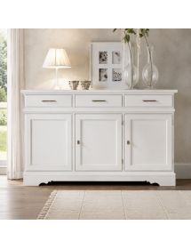 Credenza madia 3 porte legno shabby bianco Patinato 155x52x94