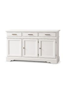 Credenza madia 3 porte legno shabby bianco Patinato 155x52x94