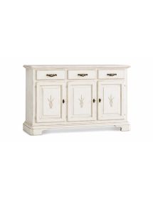 Madia Credenza shabby chic 3 ante in legno arte povera 163x49x98