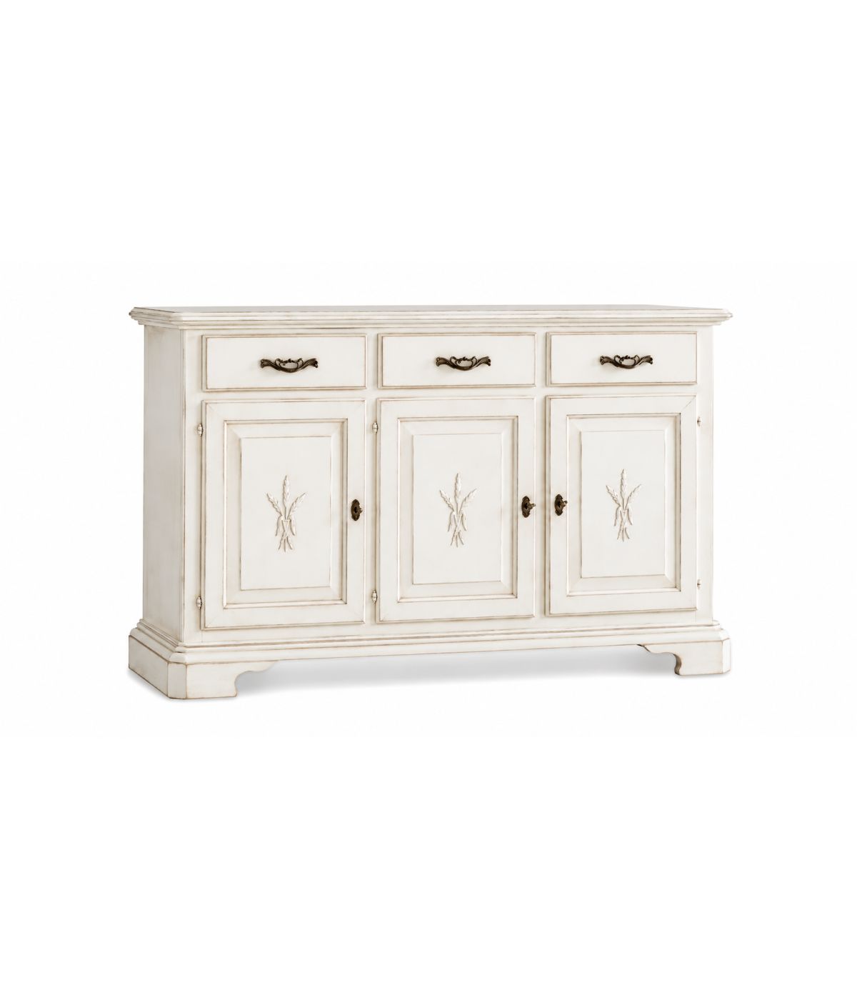 Madia Credenza shabby chic 3 ante in legno arte povera 163x49x98