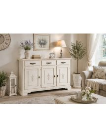 Madia Credenza shabby chic 3 ante in legno arte povera 163x49x98