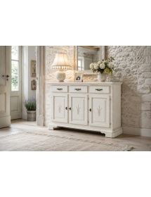 Madia Credenza shabby chic 3 ante in legno arte povera 163x49x98