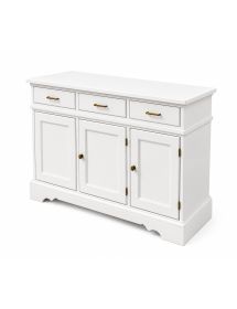 Credenza madia 3 porte legno shabby bianco 155x52x94