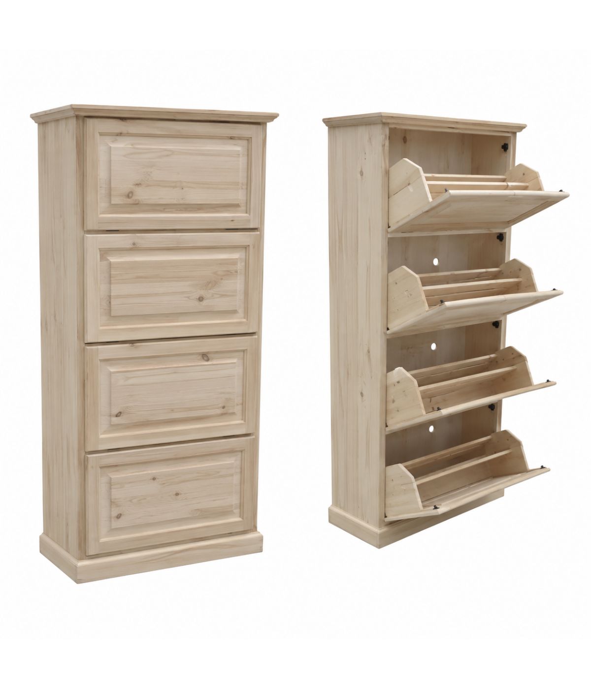 SCARPIERA CLASSICA IN LEGNO 4  RIBALTE GREZZO L.80 P.30 H.170 (1220)