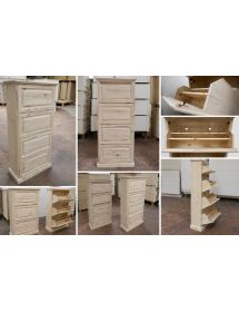SCARPIERA CLASSICA IN LEGNO 4  RIBALTE GREZZO L.80 P.30 H.170 (1220)