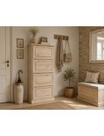 SCARPIERA CLASSICA IN LEGNO 4  RIBALTE GREZZO L.80 P.30 H.170 (1220)