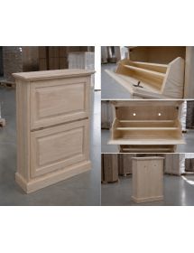 SCARPIERA CLASSICA IN LEGNO 2 RIBALTE GREZZO L.80 P.30 H.93 (1216)