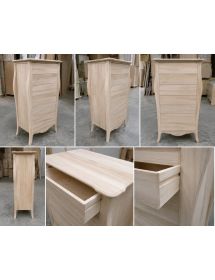 CASSETTIERA 7 CASSETTI IN LEGNO GREZZA L.80 P.48 H.138 (494)