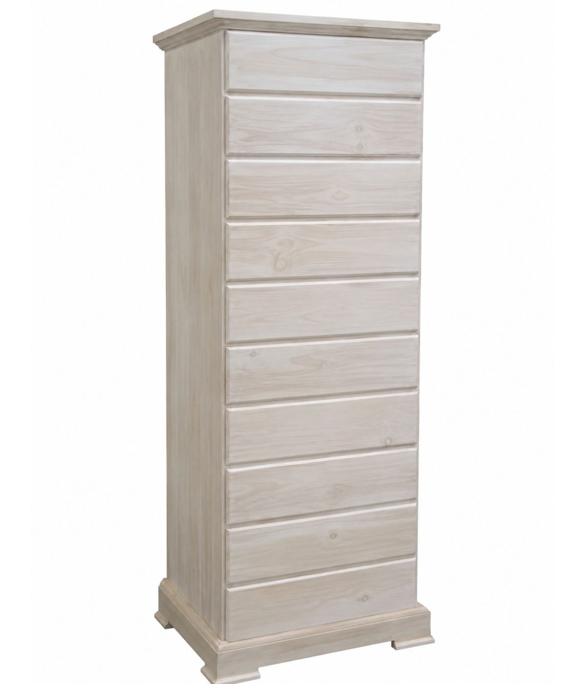 CASSETTIERA 10 CASSETTI IN LEGNO GREZZA L.58 P.41 H.145 (116)